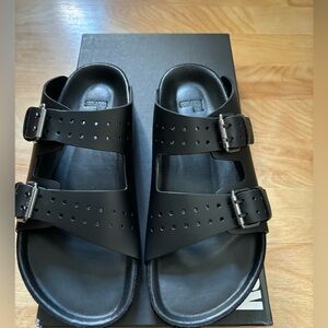 THE KOOPLES Slip On Buckled Slide Sandals - Black